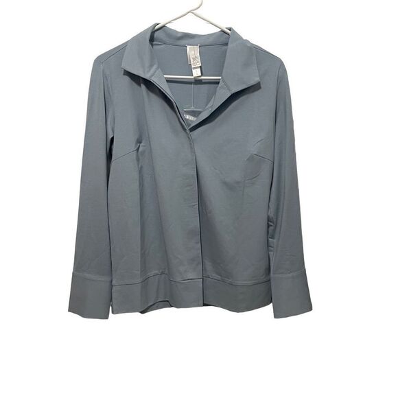 NWOT Wynne Layers Costal Blue Button Front Shacket With Mother of Pearl Buttons - Picture 1 of 6